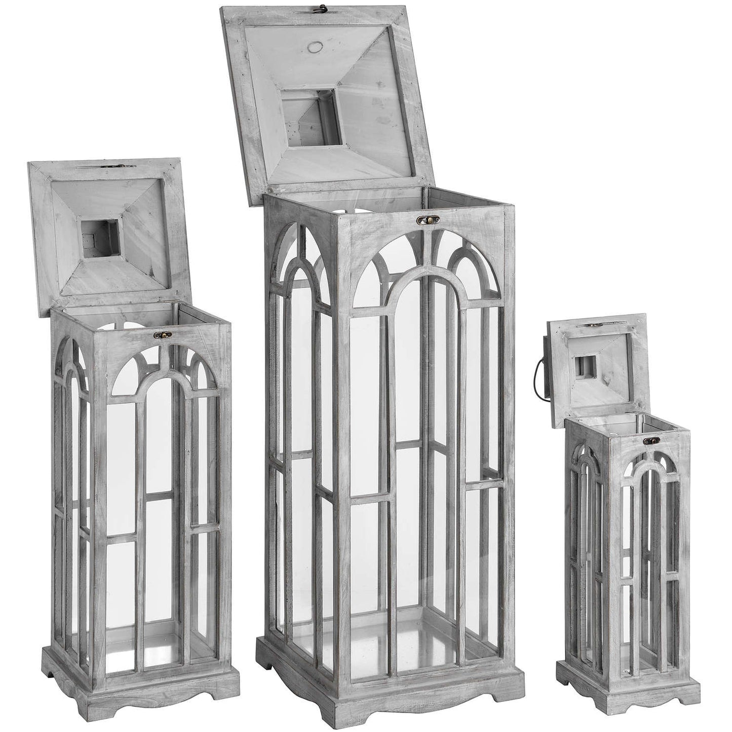 Set Of Three Wooden Lanterns Archway Design-3