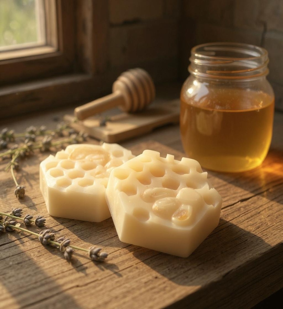 Honey and Shea Butter Soap in Sweet Orange Oil, Made with Honey from our Hives-2