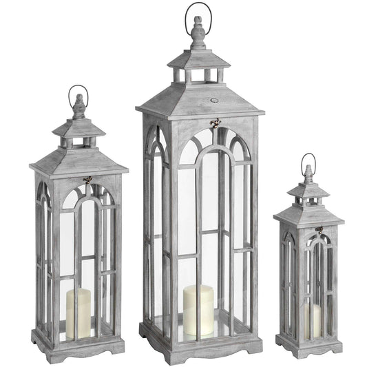Set Of Three Wooden Lanterns Archway Design-0